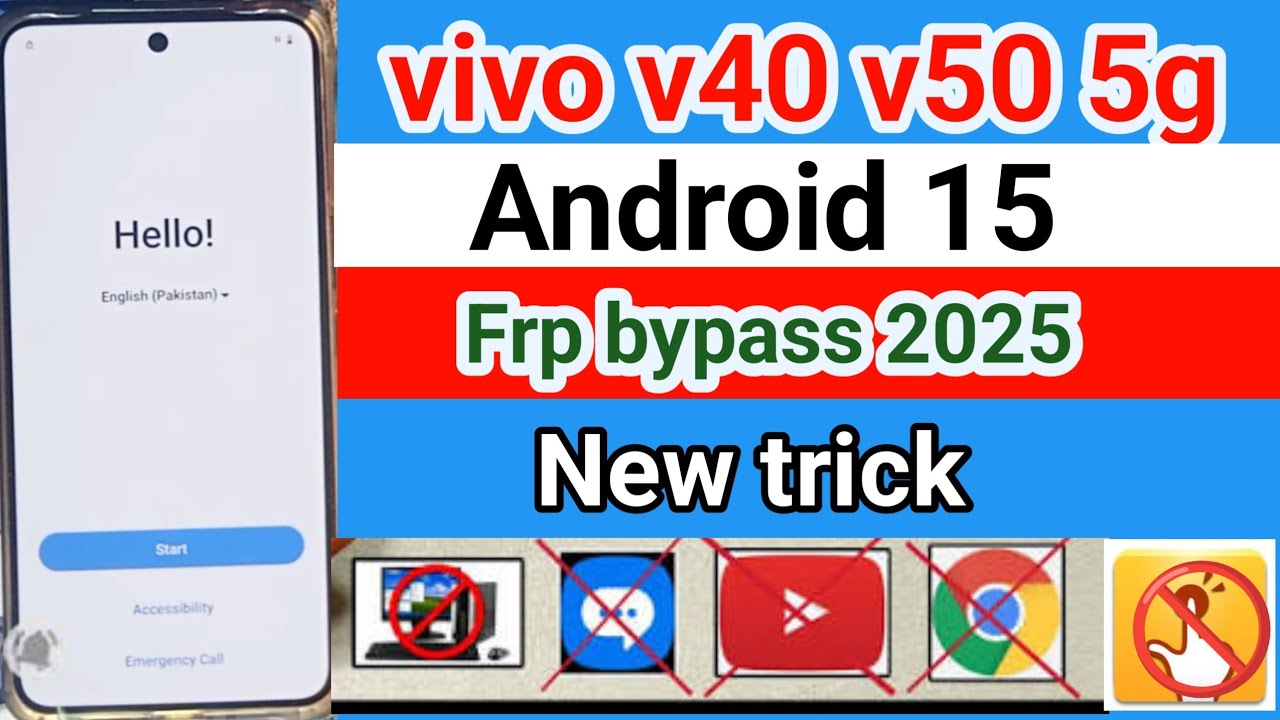 Vivo v40 v50 Android 15 Frp bypass without PC || all vivo android 15 Frp|| how to frp  vivo v40 v50 