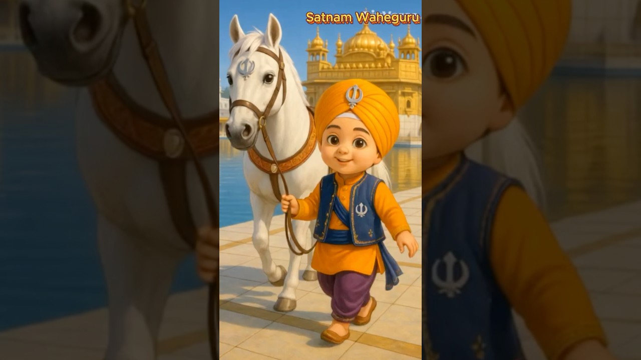 Brave Khalsa Baby 🐎 Waheguru Simran Ride#gurbani #sikhkids  #shortsfeed #trending #waheguru #fypシ