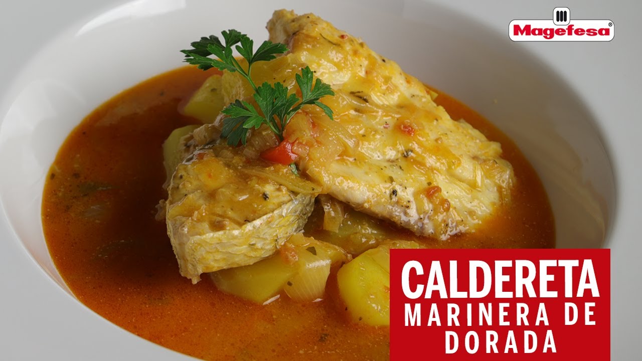 CALDERETA marinera de DORADA en olla eléctrica de cocción tradicional GUISOTHERM I Receta MAGEFESA