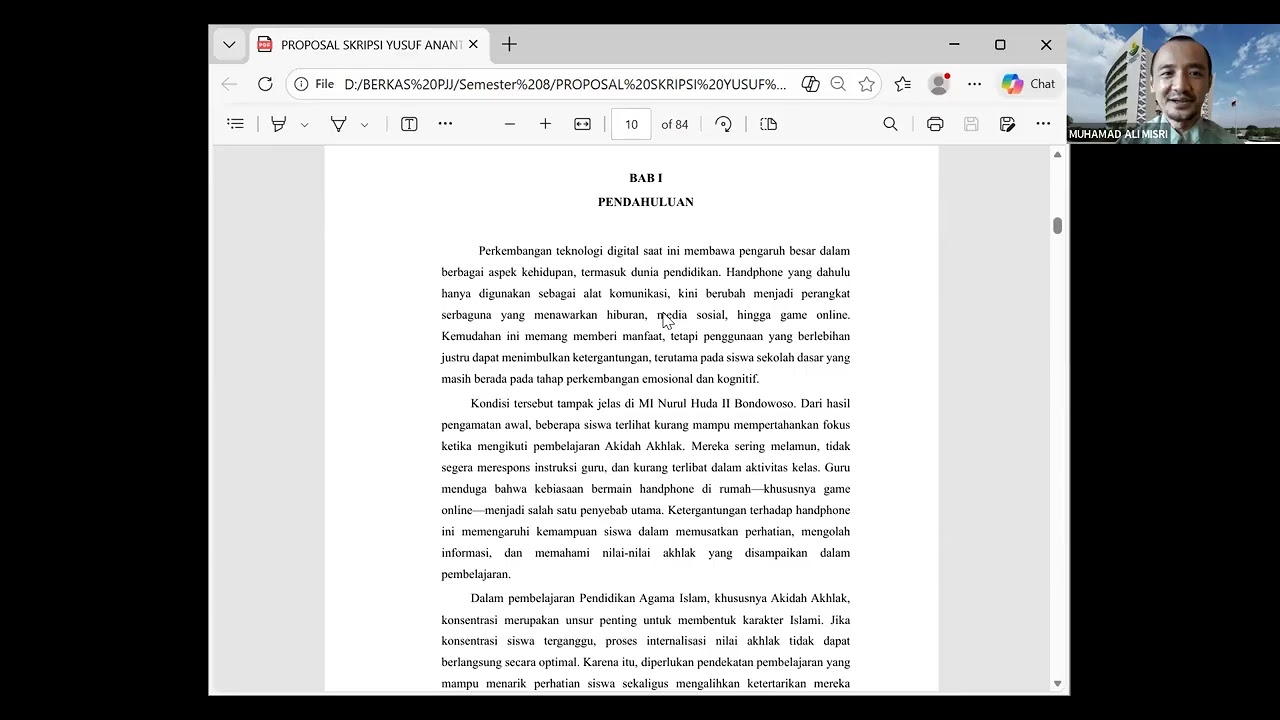 Bimbingan Proposal Pertemuan Kedua Dosen : Dr. Muhamad Ali Misri, M.Si