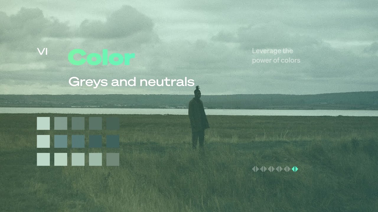What is the power of greys and neutrals in a color palette?