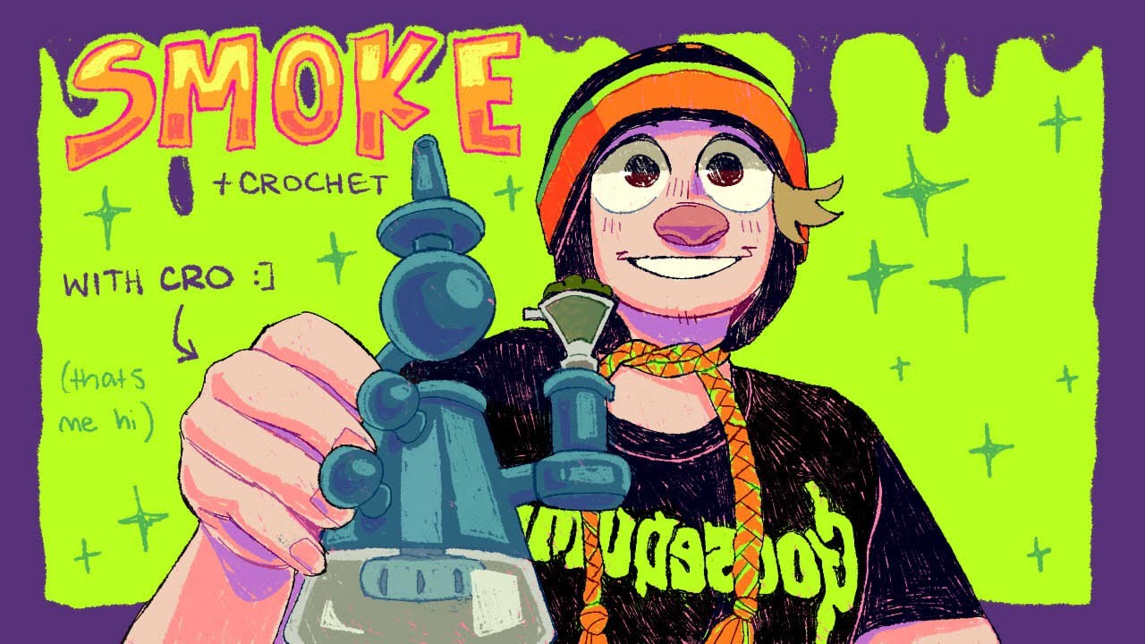 first vlog! smoke + crochet with me :]