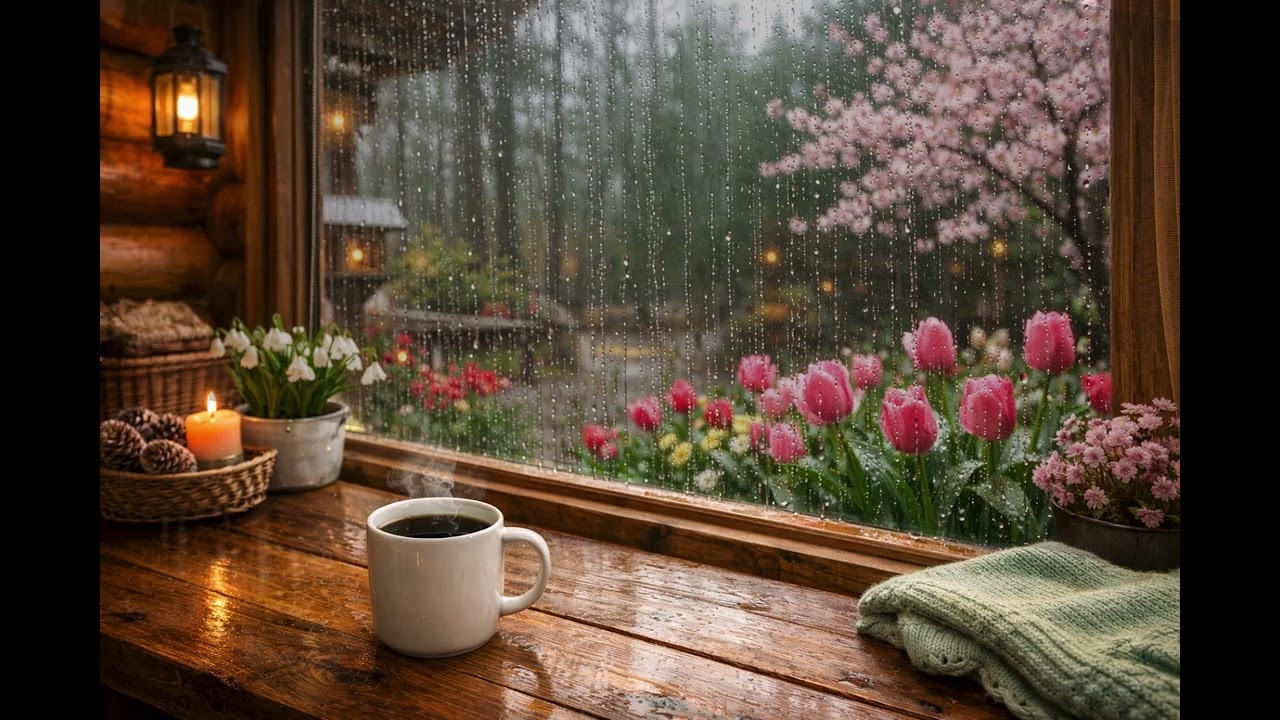 Gentle Rain Sounds by the Window | 1 Hour | Sleep, Study, Relax