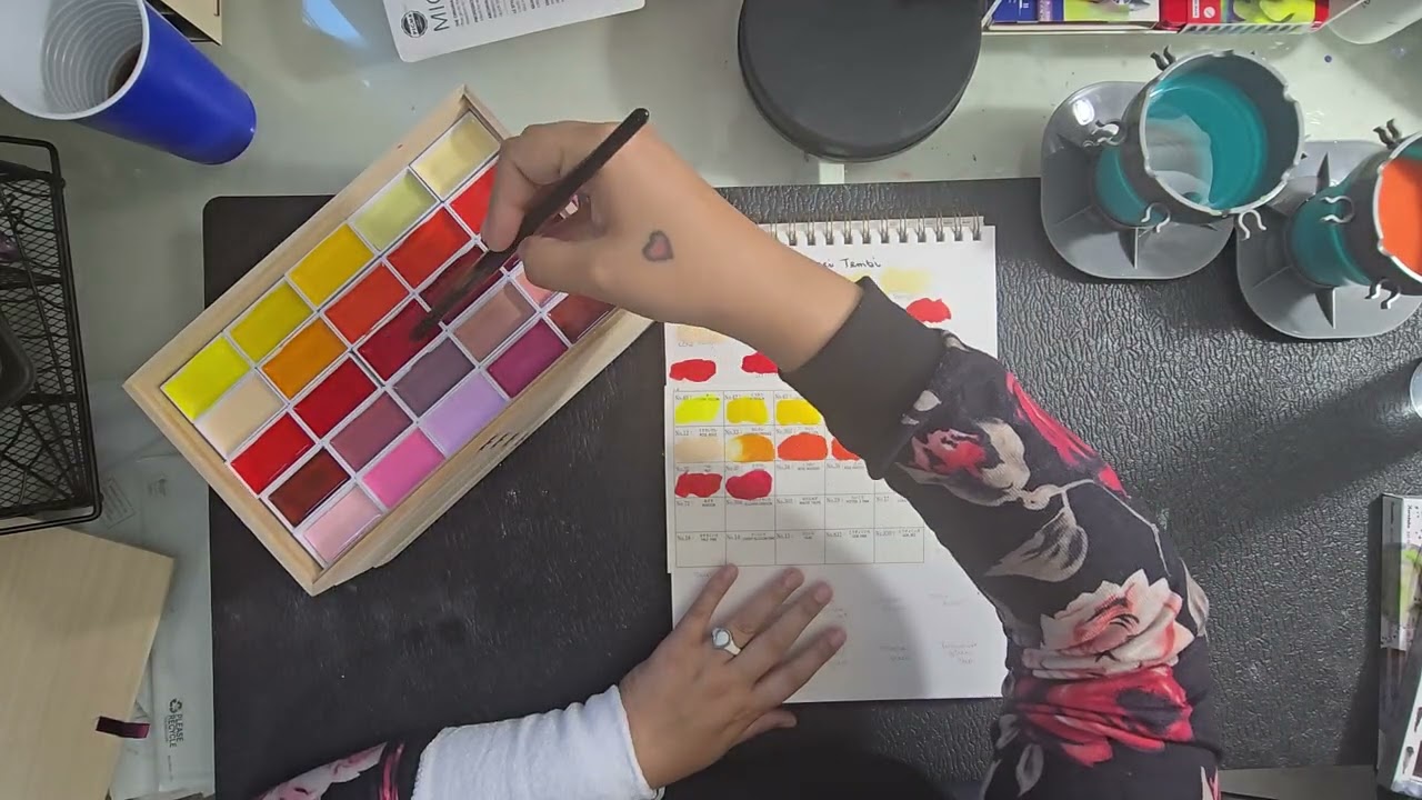 Color swatching gansai tambi watercolors 