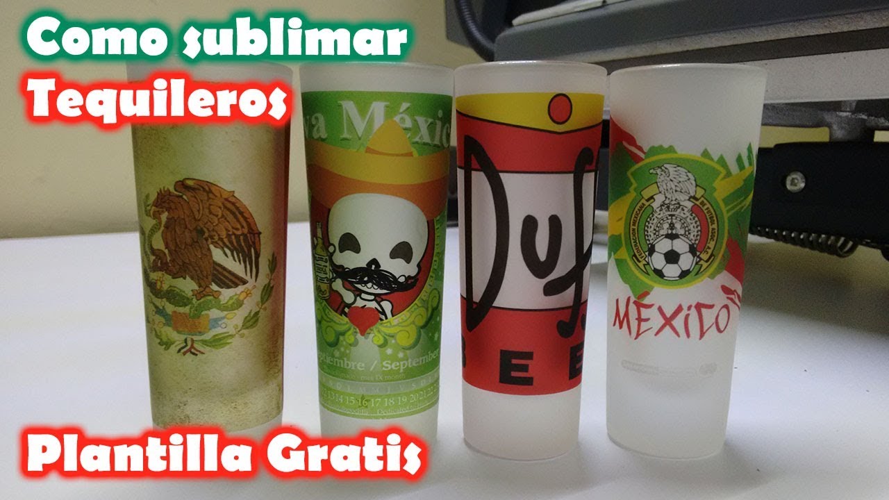 Como sublimar vasos tequileros caballitos plantilla gratis