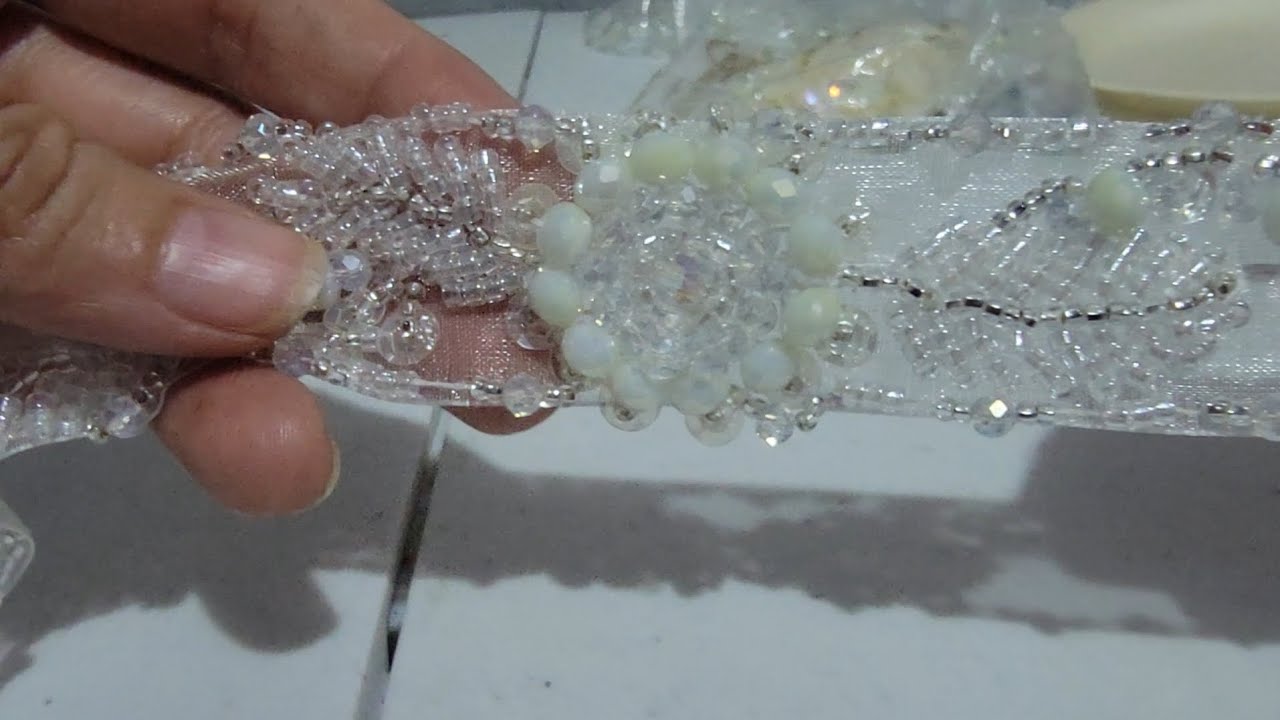 Como Bordar un Cinto o Fajon para vestido de novia (parte 1) #bordadosamano #artesanal #hechoamano