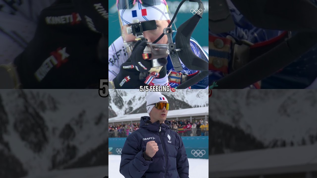 Ocean Michelon was locked in and so was her coach.🔒 #Olympics #WinterOlympics #MilanoCortina2026