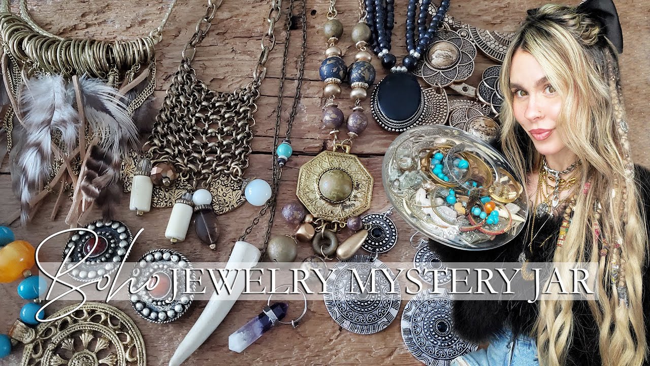 Thrifted Mystery Jewelry Jar Unboxing - Boho