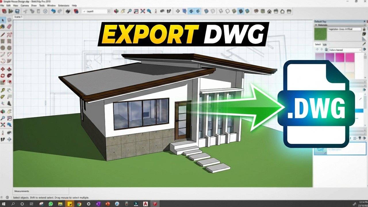 Sketchup Tutorial - How to Export Your 3D Model in .DWG Format