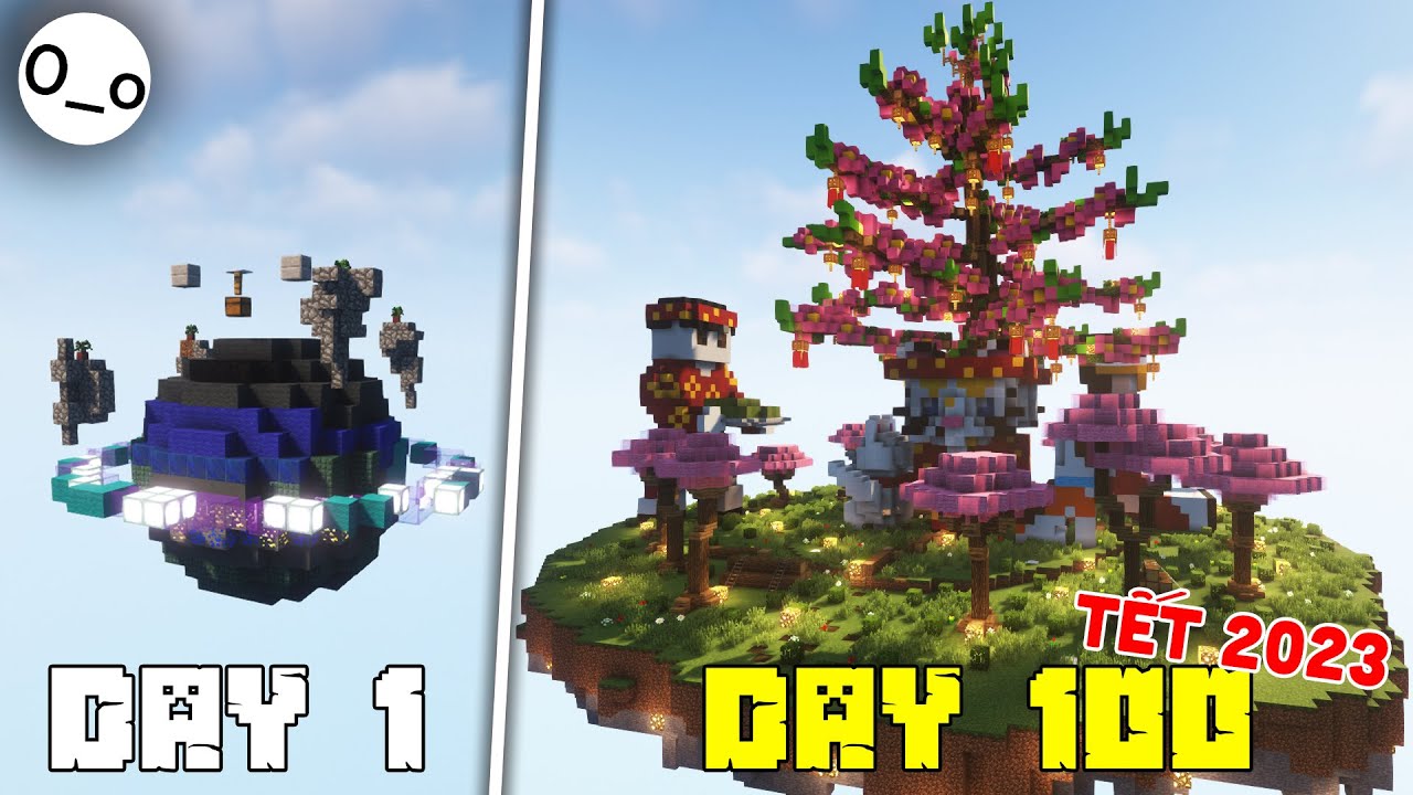 Tôi Sinh Tồn 100 Ngày Trong Skyblock Đón Tết Quý Mão 2023