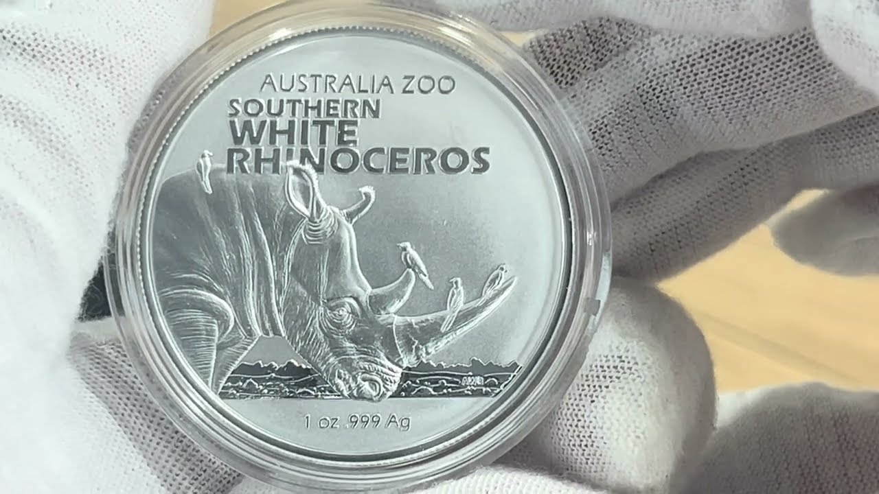 2023 Australia 1 oz Silver $1, 4th in Australian Zoo: White Rhinoceros BU