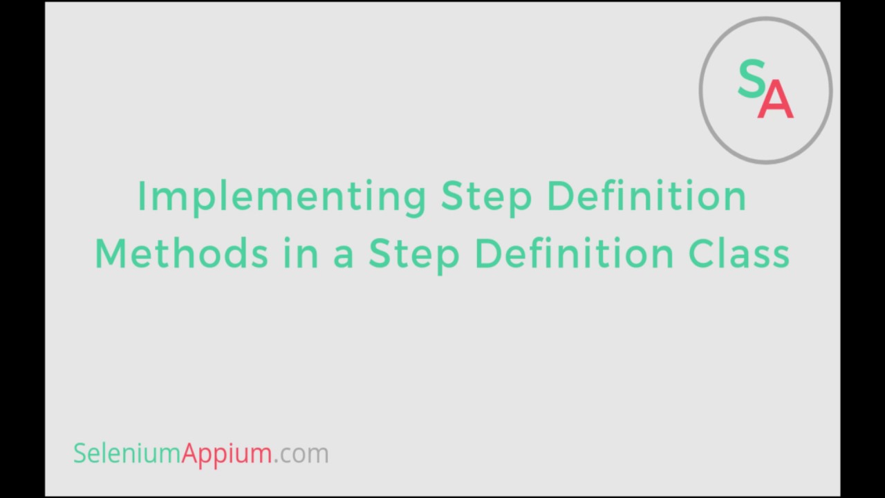 Cucumber Selenium Tutorials - Implementing a step definition method in a step definition class