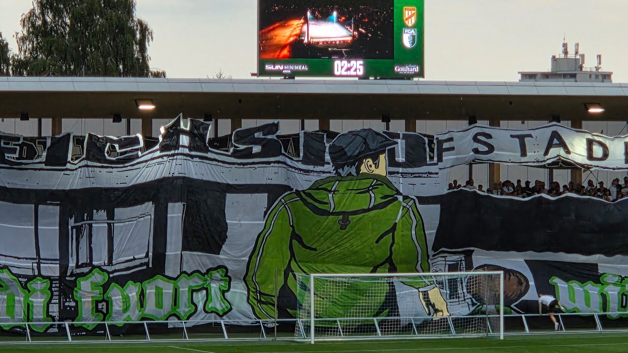 19.07.2025 Austria Lustenau - FC Augsburg 0:2, Choreo, Pyro & Support, Stadioneröffnung