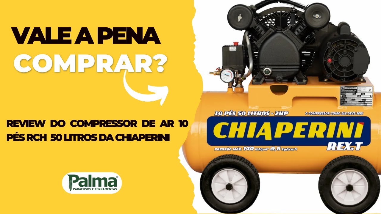 Compressor De Ar 10 pés RCH 50LT da Chiaperini - O mais compacto, robusto e leve do mercado!💥