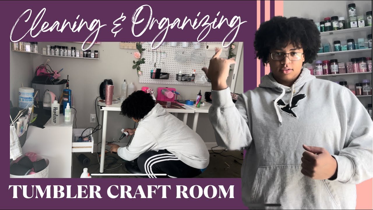 Cleaning & Organizing my GF's Craft Room | Tumbler Craft Room | FGG Customs