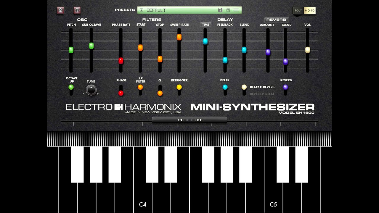 Electro-Harmonix Mini Synthesizer, Demo for the iPad