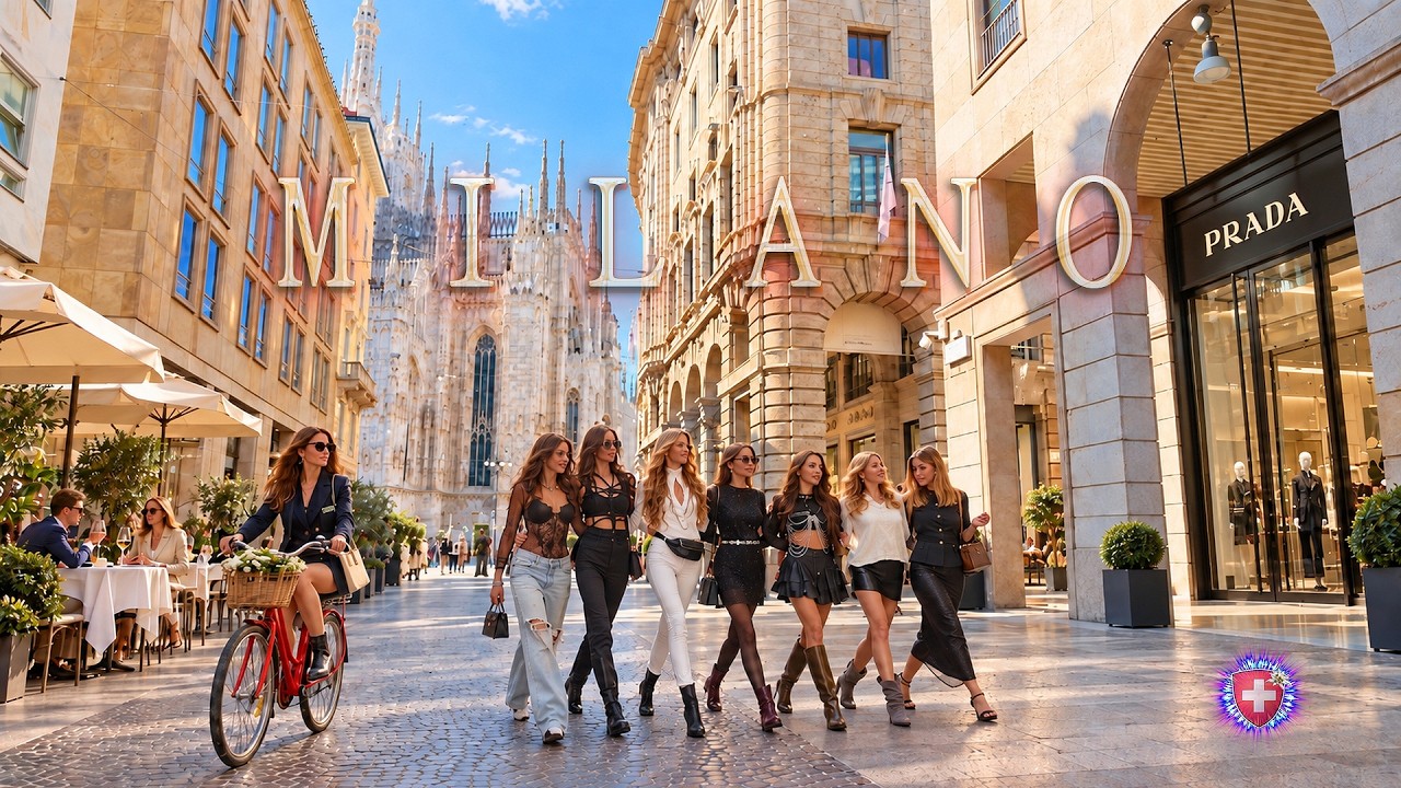 MILAN ITALY ✨ Fashion Week 2026 Quadrilateral Luxury Shopping Walk 4K asmr