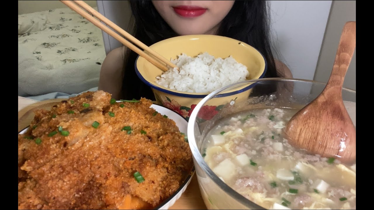 Homemade dishes｜Steamed pork with rice flour｜Egg and meat crumble soup with tofu