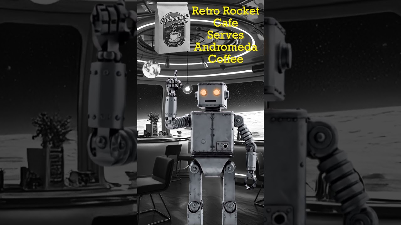 RB says, &ldquo;We proudly serve Andromeda Coffee at Retro Rocket Cafe!&rdquo;