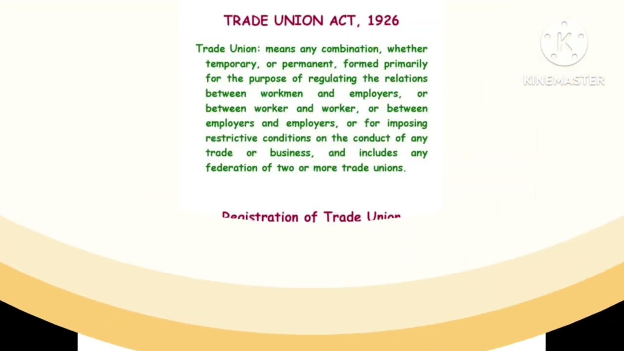 TRADE UNION ACT 1926-LABOUR LAW
