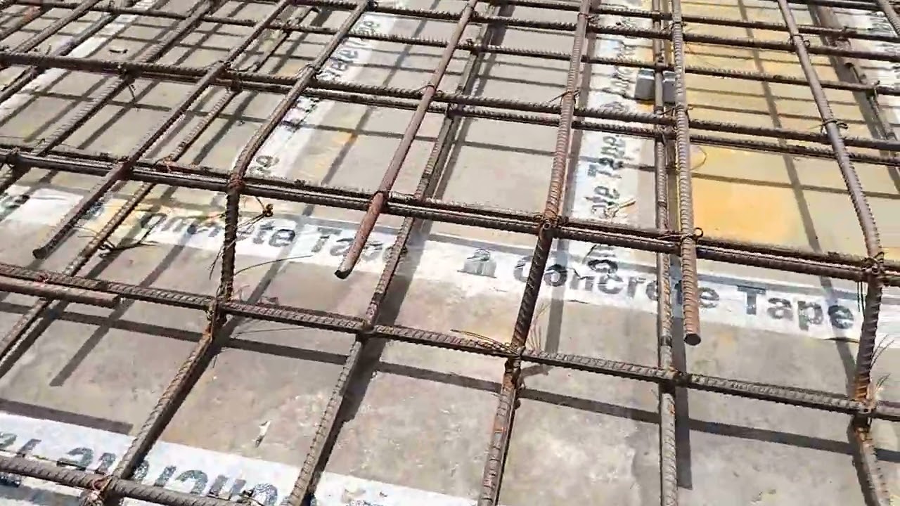 Slab reinforcement complete view and cover blocks placing in site/#civilengineering
