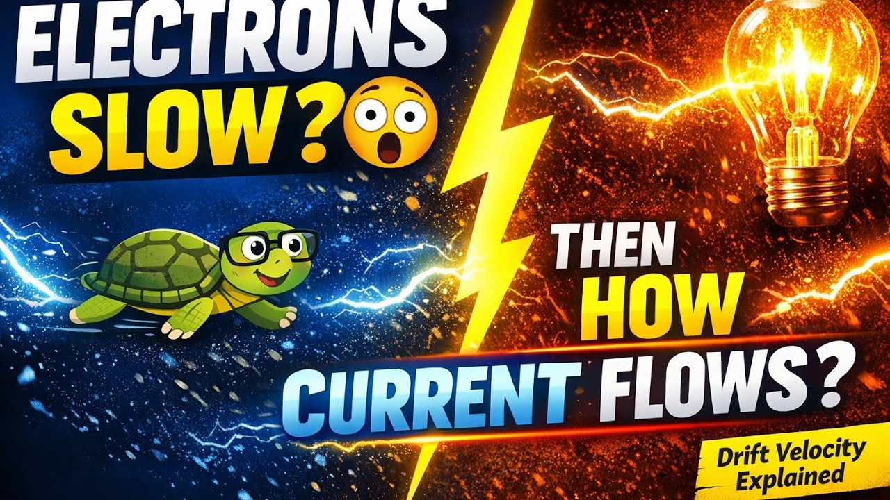🔋Drift Velocity Explained Deeply⚡ | Why Current Flows Even When Electrons Are Slow🤔