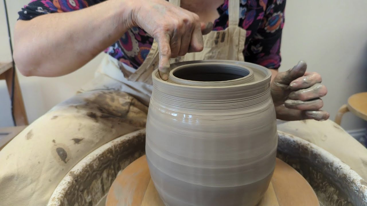Watch Me Make a Kimchi Pot - Part 1 - Throwing on the Potters Wheel