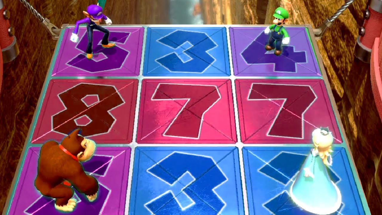 Mario Party Superstars Minigames - Waluigi vs Luigi vs Donkey Kong vs Rosalina (Hard CPU)