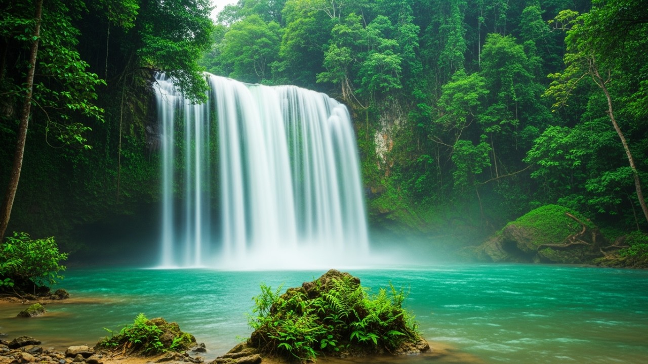 Tender Healing Sleep Music at Night Waterfall for Deep Emotional Rest 🤍💧🌙
