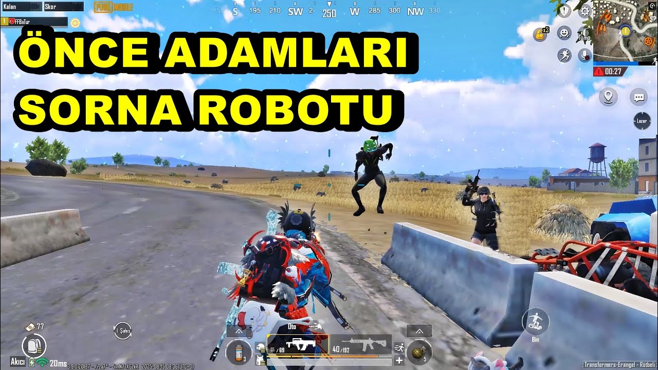 ÖNCE ADAMLARI SONRA ROBOTU ! EFSANE MAÇ BATUR GAME SOLO SQUAD PUBG MOBİLE