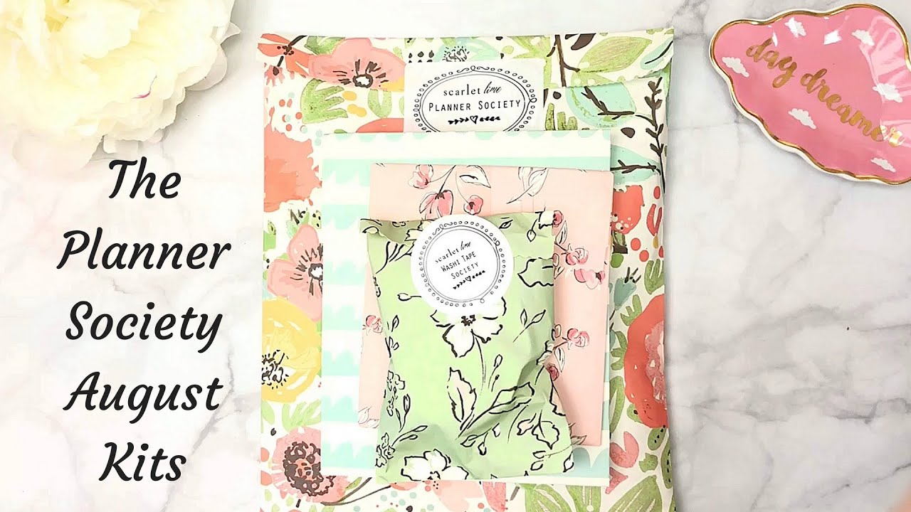 Unboxing of The Planner Society August Subscription - all 4 kits!
