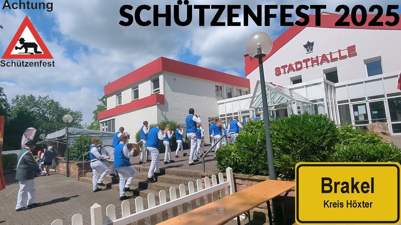Sch&uuml;tzenfest in Brakel 2025 🔸 Einmarsch in die Stadthalle 🔸