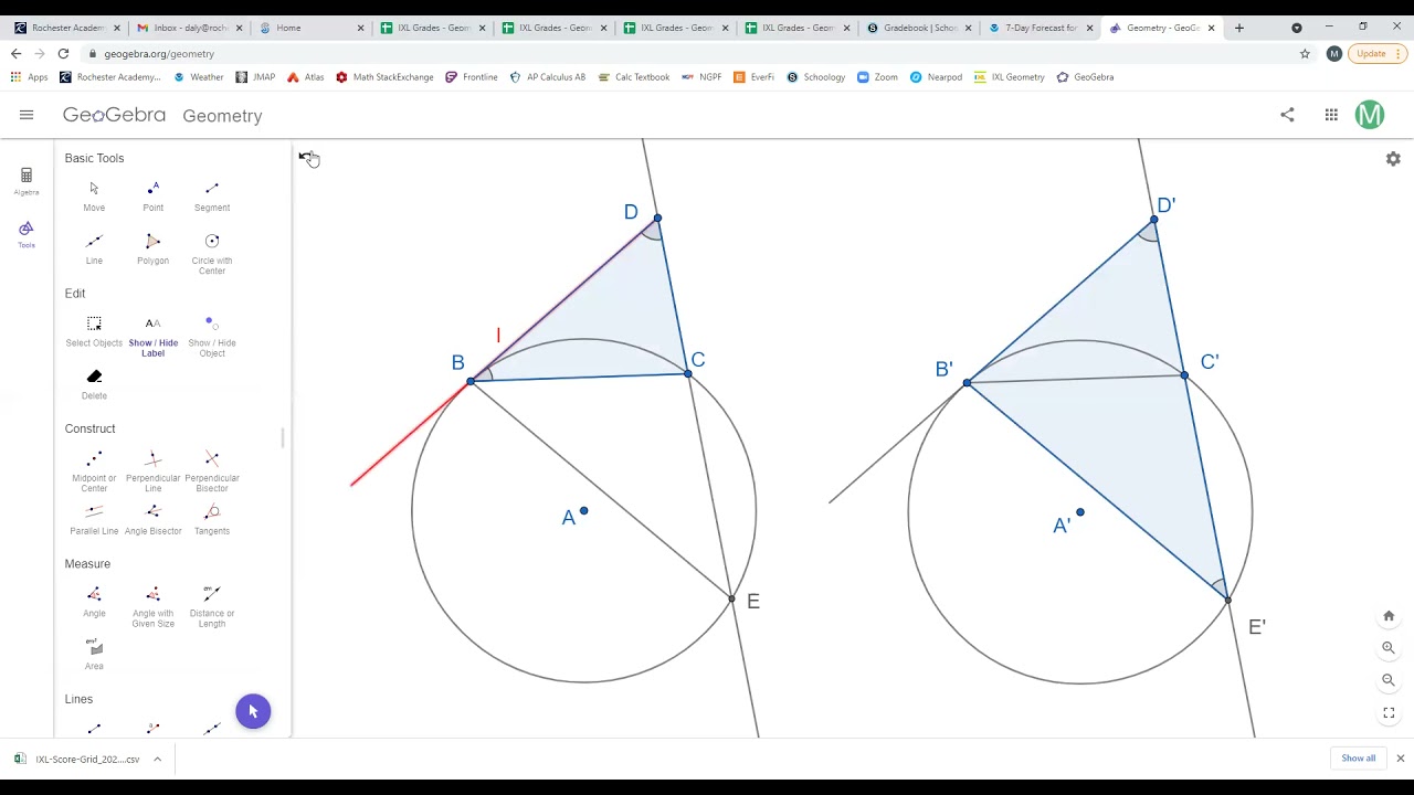 Geometry Tangent Secant Theorem Proof
