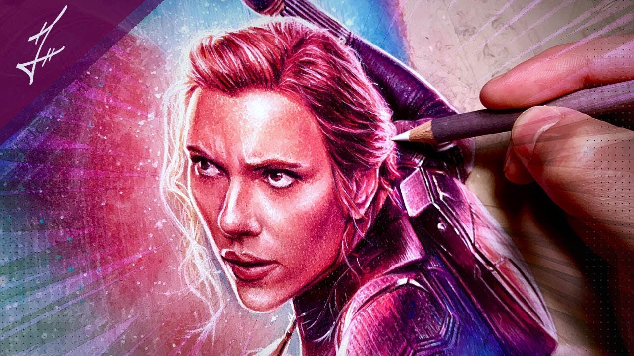 Drawing Black Widow - AVENGERS  END GAME Poster (PART 5) | Time-lapse Speed Drawing |