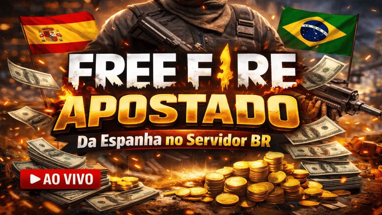 FREE FIRE APOSTADO 🔥 Jogando da Espanha no Servidor Brasileiro