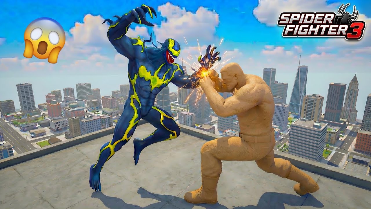 Venom vs Sandman Epic Fight 😱🔥 | Who Wins? | Spider Fighter 3 Gameplay
