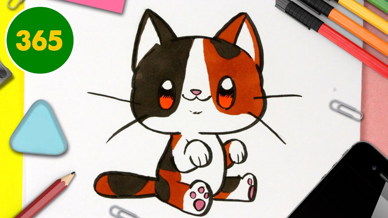 comment dessiner CHATON KAWAII 💖 Chat kawaii 💖 dessins kawaii faciles