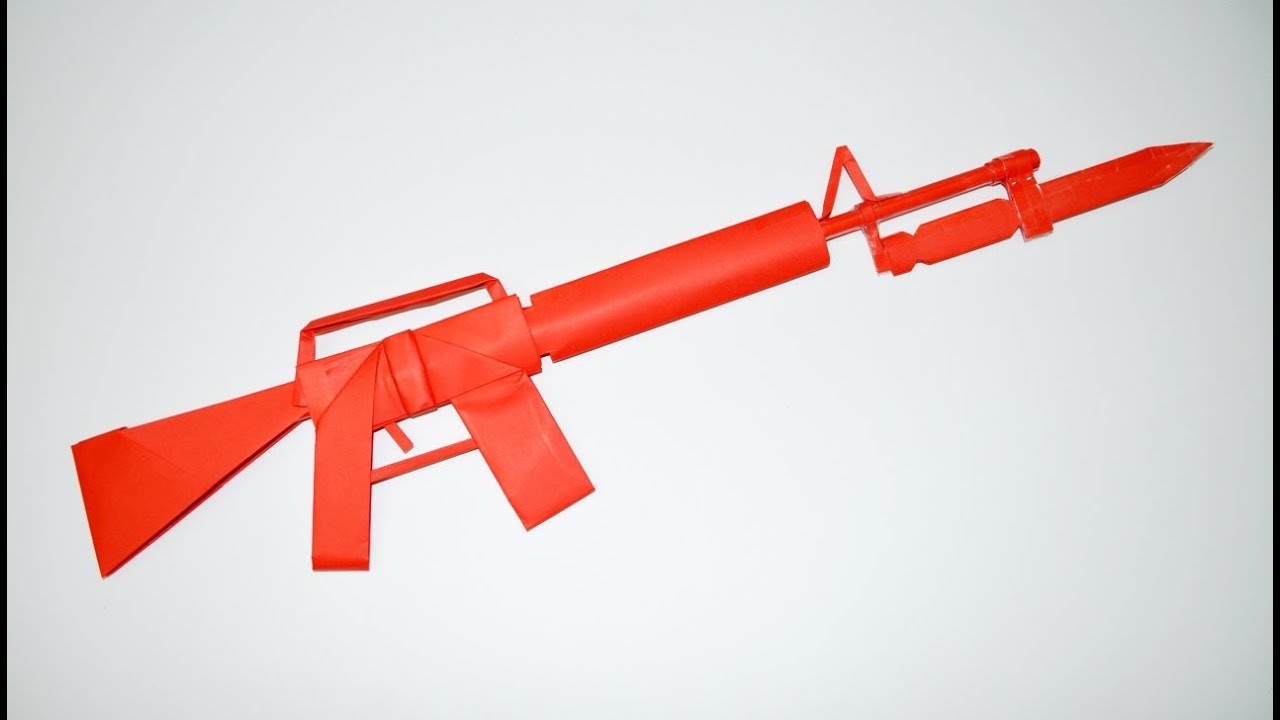 Как сделать  винтовку M16 из бумаги