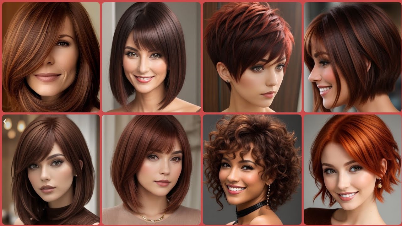 New Look & Beautiful Women 's Short Copper Brown Hair Dye Collections 