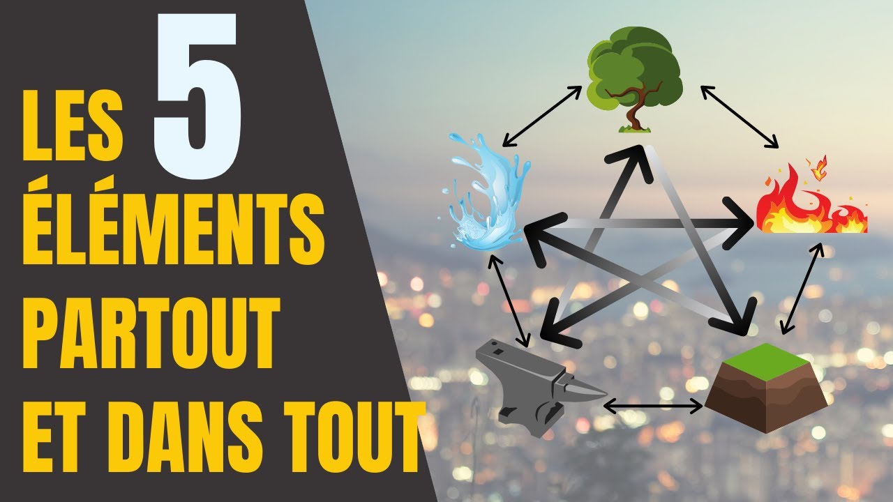 Les 5 &eacute;l&eacute;ments 🌊🌳🔥🌎🔩 Partout et dans Tout (pour d&eacute;butants)