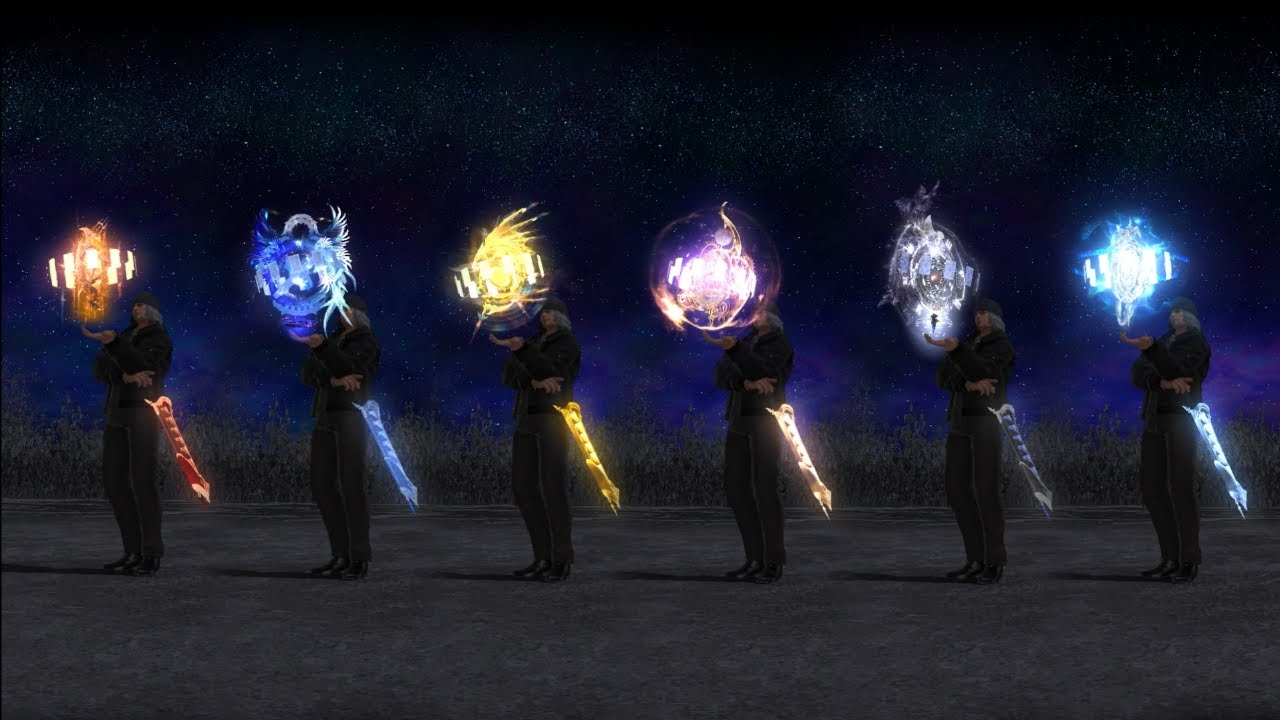 FFXIV ALL Ultimate Weapons Side by Side (With FRU Weapons)