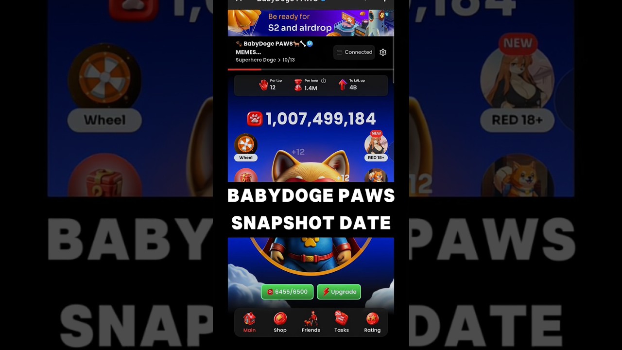 BabyDoge Paws Airdrop Snapshot #babydoge #telegram #airdrop