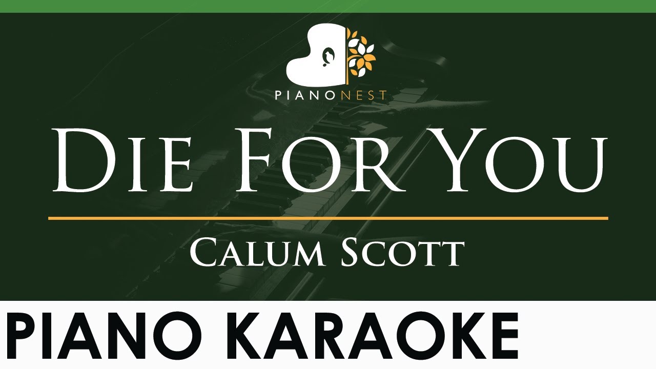 Calum Scott - Die For You - LOWER Key (Piano Karaoke Instrumental)