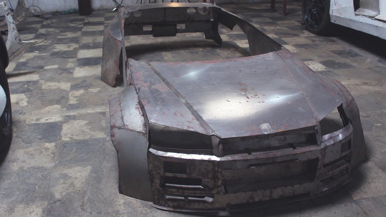 Fazendo carroceria de METAL SKYLINE GTR 34 parte 3