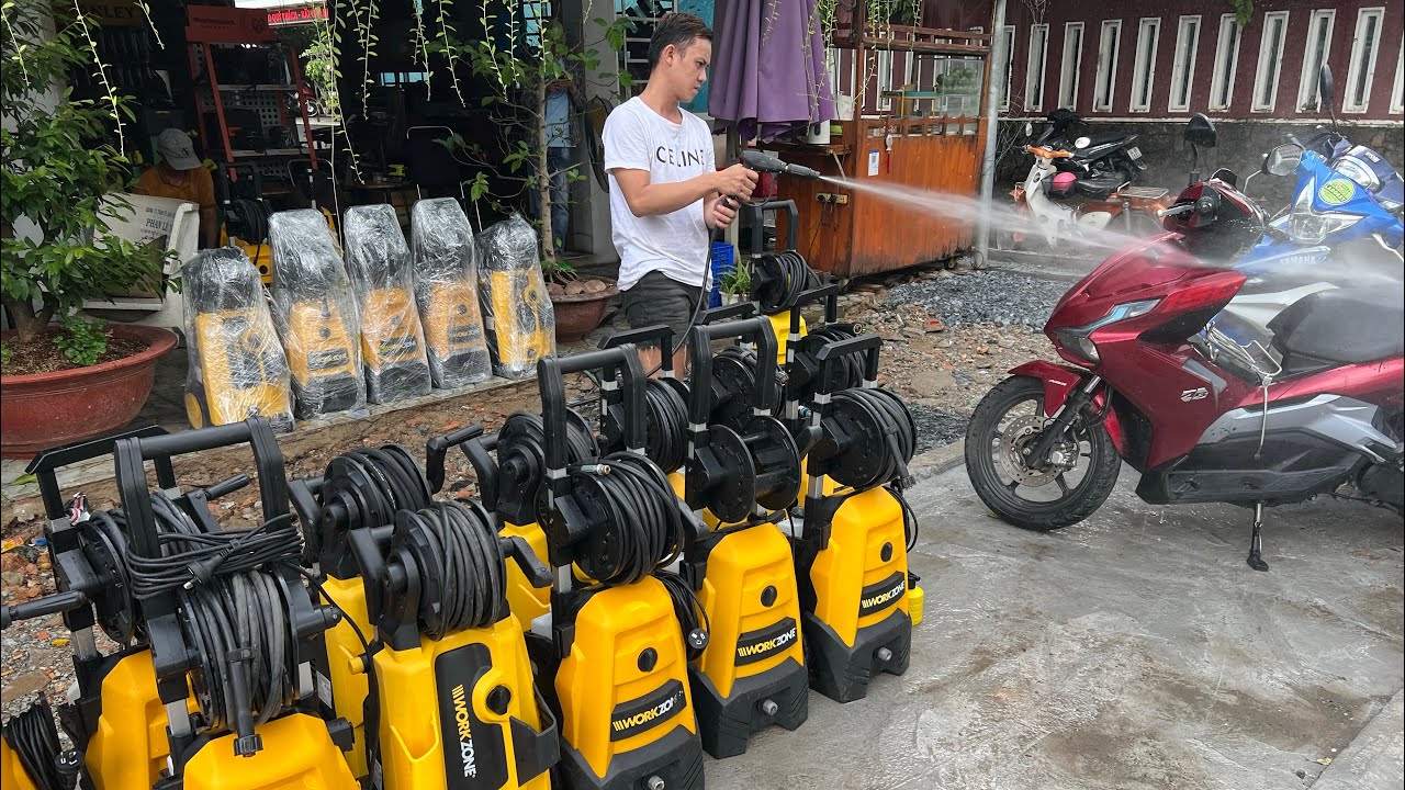 Máy rửa xe gia đình Workzone nhập Úc giá rẻ 05/06/2024| Hàng Nội Địa Úc| ☎️0382003453 - 0798804705