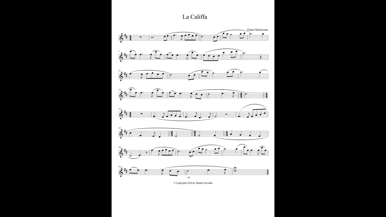 La Califfa - Ennio Morricone (Backing Track & Sheet Music)