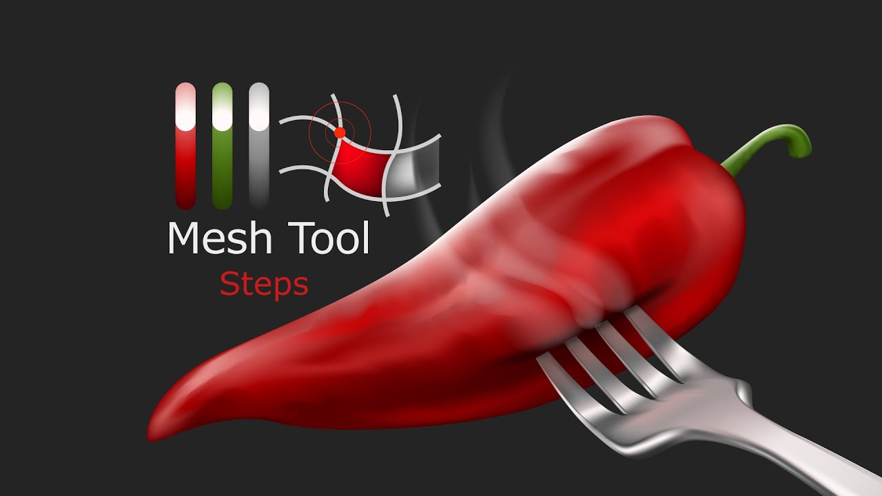 Hot pepper tutorial in Adobe Illustrator for Beginners using gradient mesh Tool