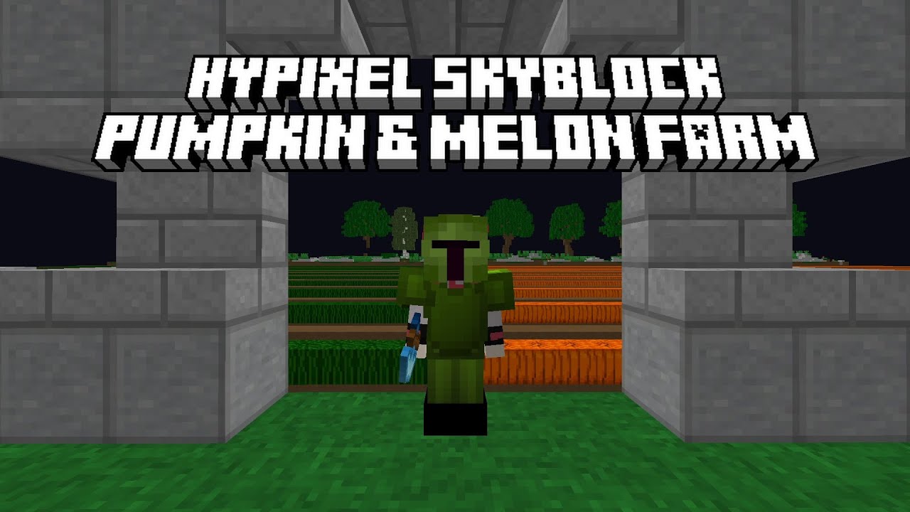 How to Build a Max Efficiency Melon/Pumpkin Farm for Hypixel Skyblock