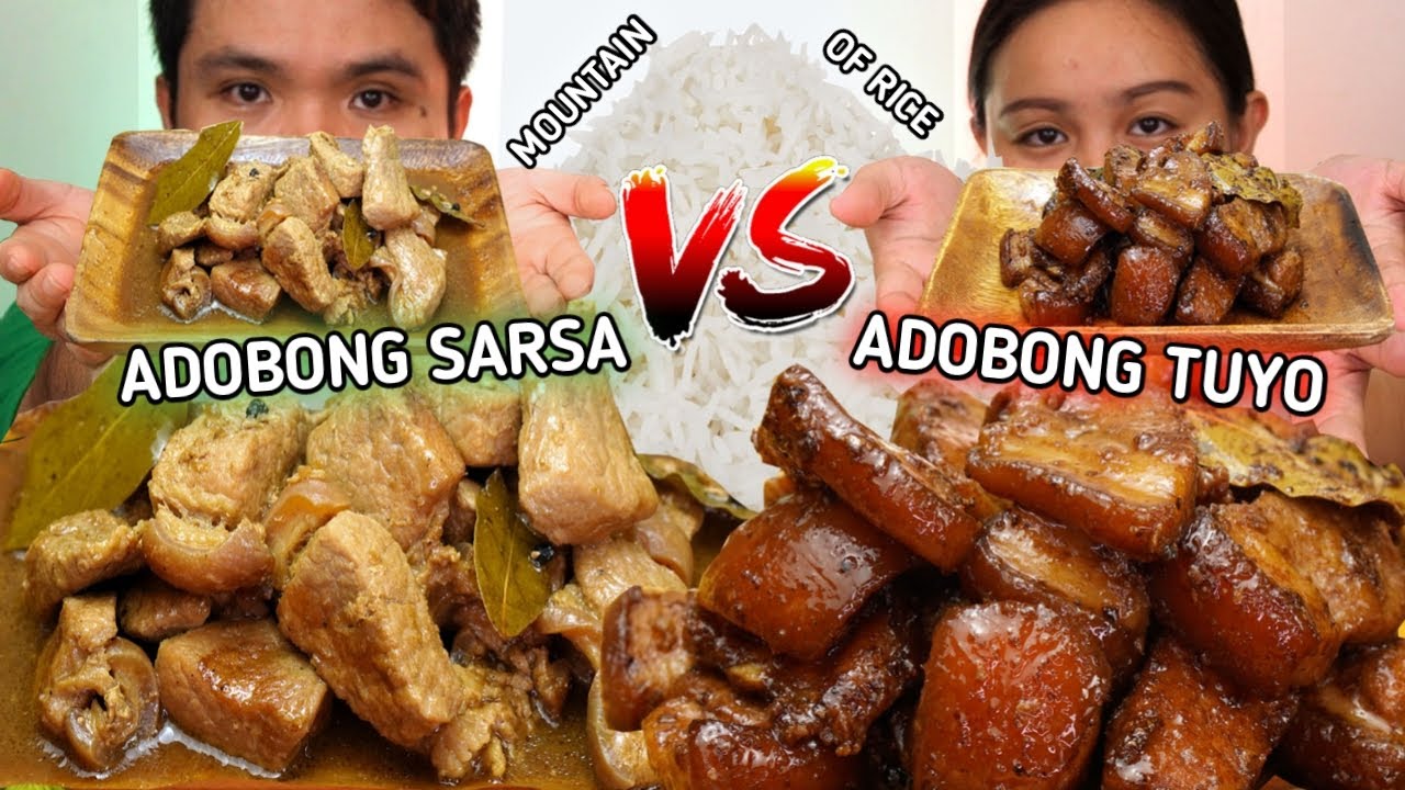 INDOOR 2 WAYS COOKING | PORK ADOBONG TUYO at PORK ADOBONG MAY SARSA | Filipino Food Mukbang