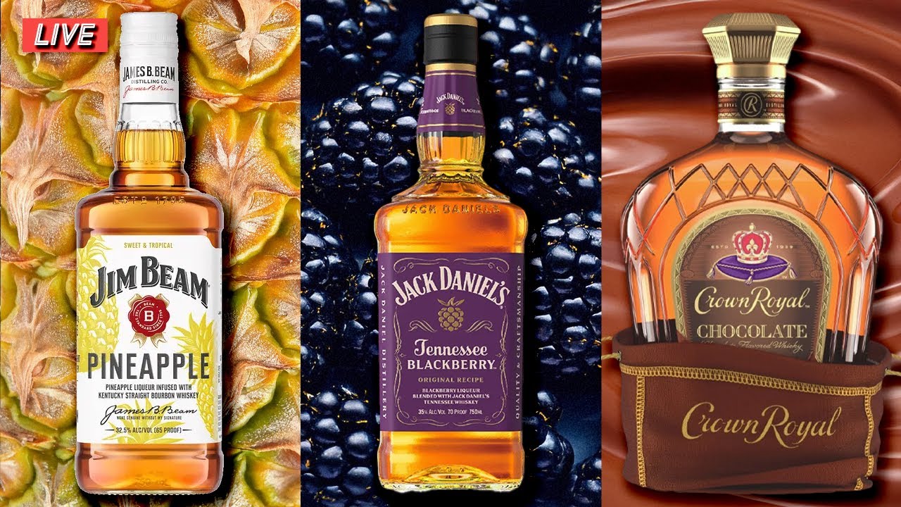 TRYING NEW FLAVORED WHISKEY: Jim Beam Pineapple, Jack Daniel's Blackberry, Crown Royal Chocolate